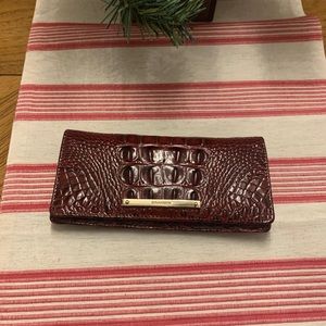 Brahmin Melbourne Collection - Ady Crocodile-Embossed Wallet (Burgundy)